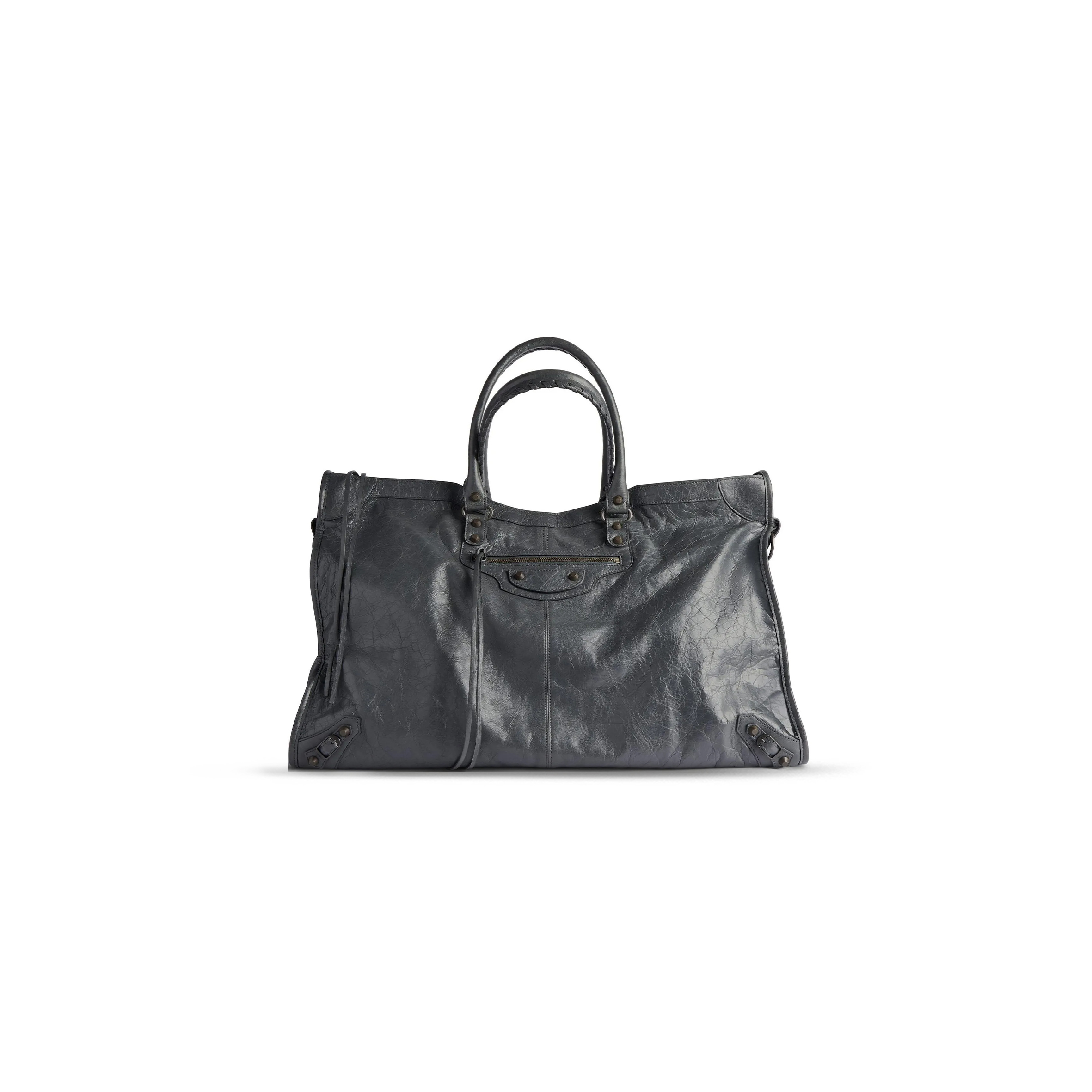 BALENCIAGA WOMEN'S LE CITY BAG MEDIUM IN VOLCANIC ROCK 8230582ABEK1251 (37*23.4*14.9cm)